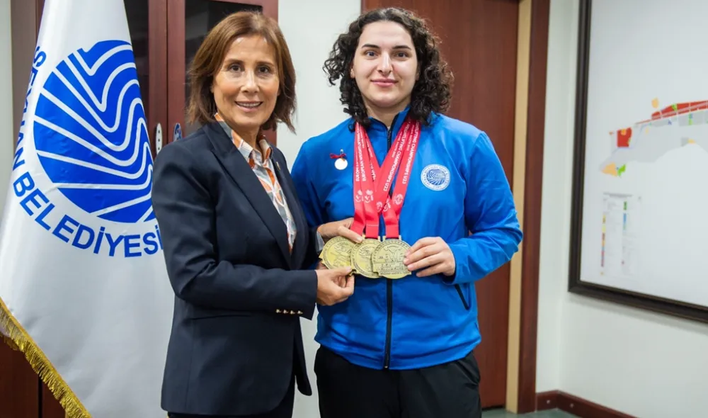 Avrupa Şampiyonu Sara’dan Başkan Oya Tekin’e teşekkür ziyareti