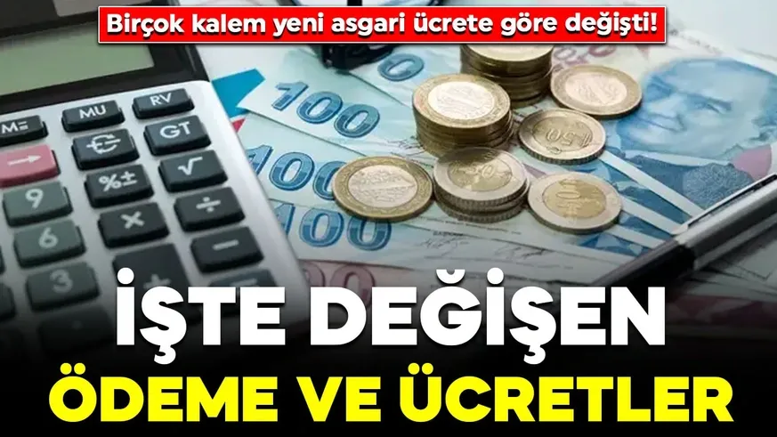 Asgari ücret birçok kalemi etkiledi! İşte değişen ödeme ve ücretler...