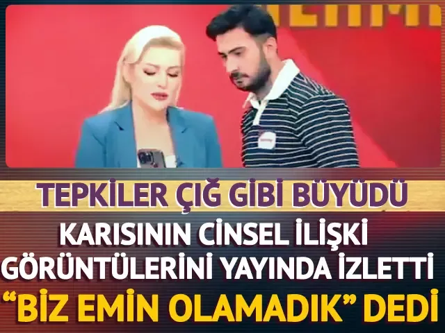 Yayına gelen adama karısının olduğu iddia edilen cinsel ilişki görüntülerini izletti...