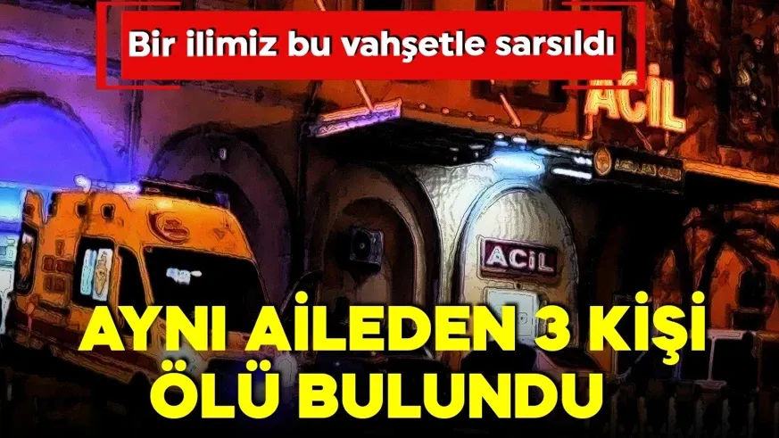 Aynı aileden 3 kişi silahla başlarından vurulmuş halde bulundu