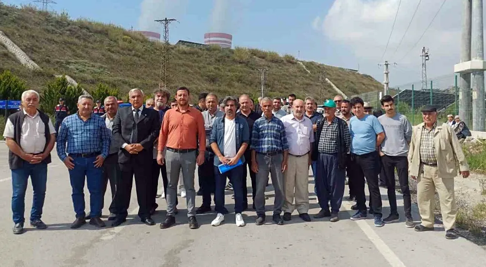 Köylüler, kül yağdıran termik santral için eylem yaptı