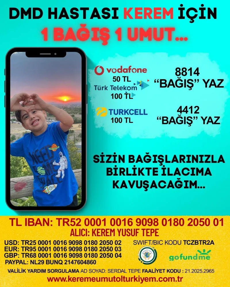 DMD hastası Kerem için  umut kampanyası başladı
