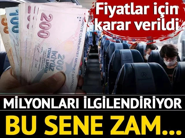 Otobüs bileti fiyatları ile ilgili kararı duyurdu!
